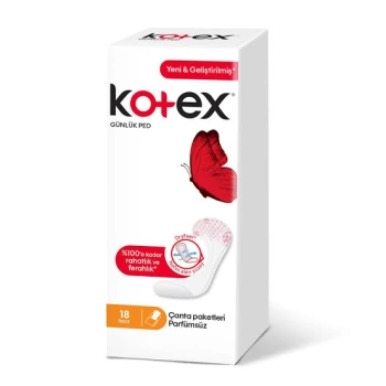 Kotex Ped Günlük İnce Parfümsüz 18 li