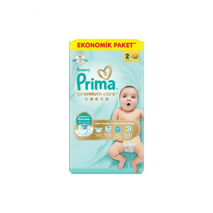 Bebek Bezi Premium Care 2 Numara 60 Adet Ekonomik Paket