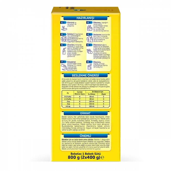 Bebelac 1 Bebek Sütü 800g 0-6 Ay