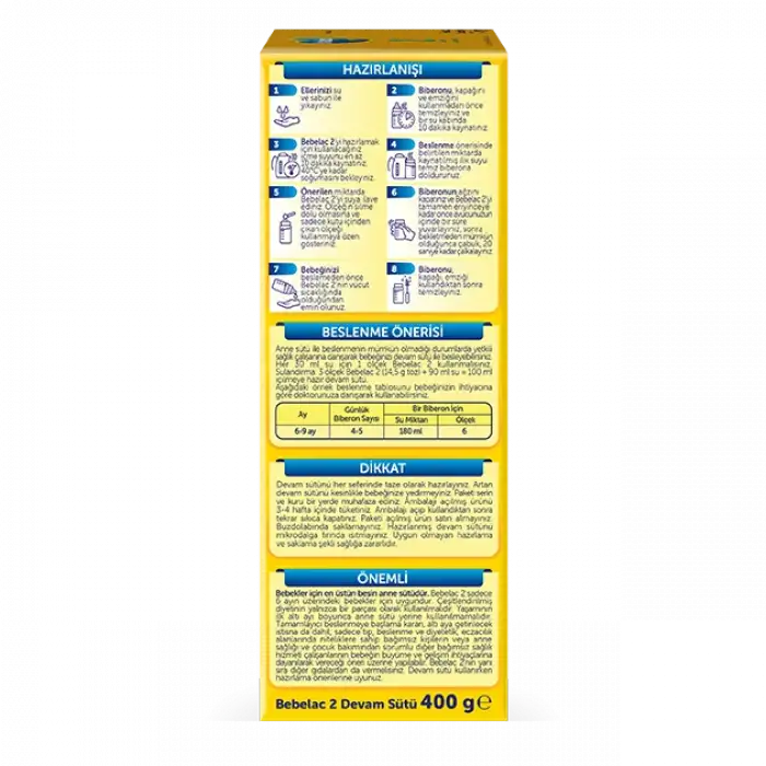 Bebelac 2 Devam Sütü 400g 6-9 Ay