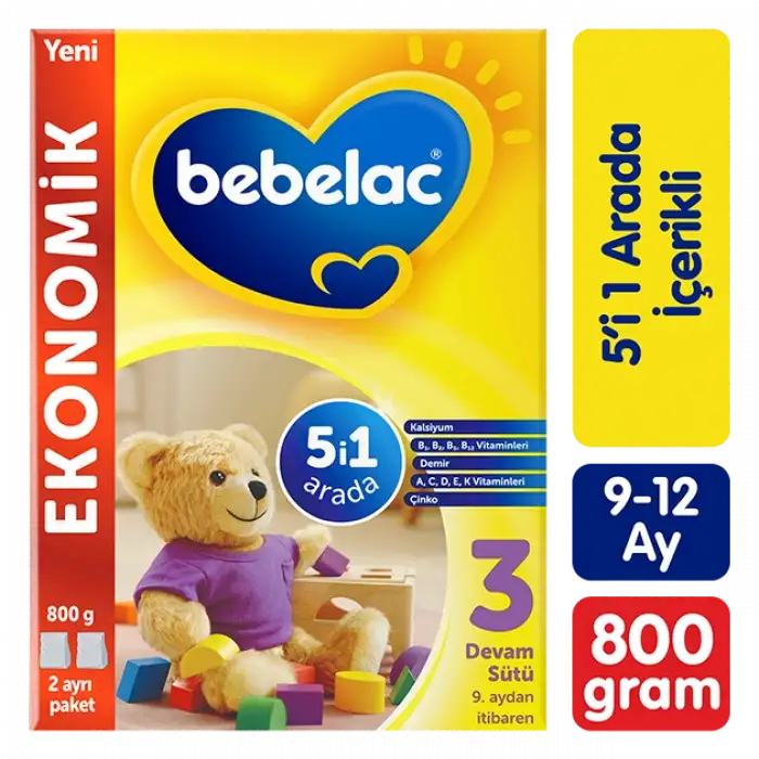Bebelac 3 Devam Sütü 800g 9-12 Ay