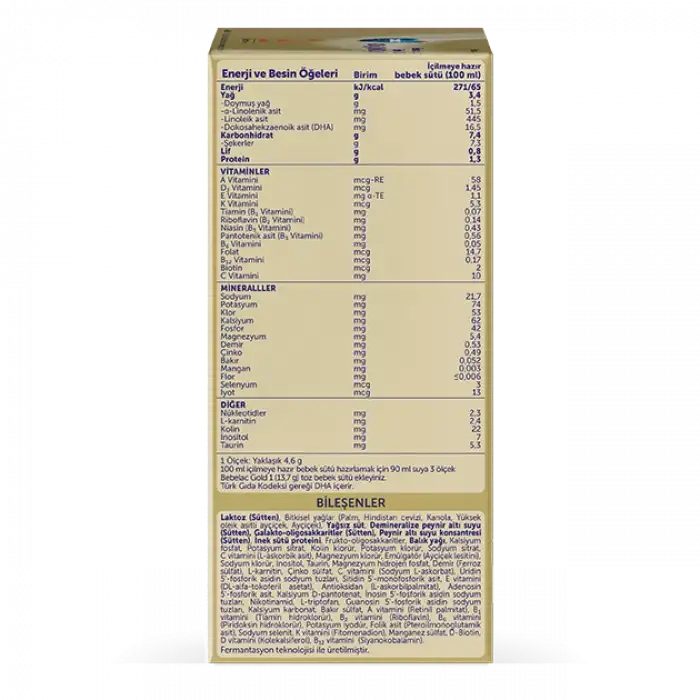 Bebelac Gold 1 Bebek Sütü 800g 0-6 Ay