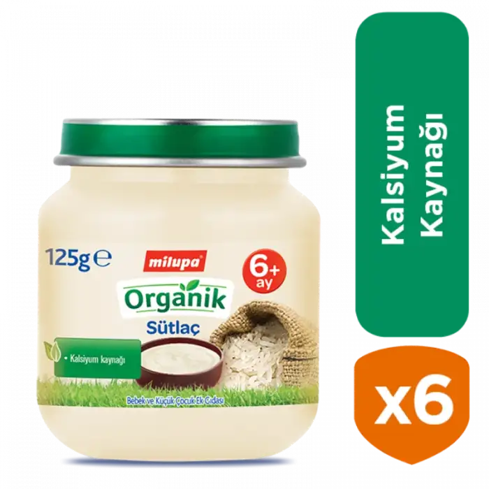 Kavanoz Organik Sütlaç 6x125 gr özel paket
