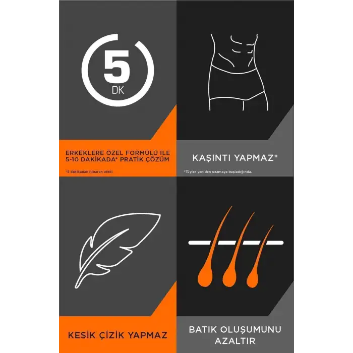 Men Erkek Özel Bölgeler İçin Tüy Dökücü Krem Seti Tüm Cilt Tipleri İçin 100 + 50 ml