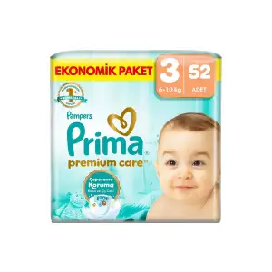 Bebek Bezi Premium Care 3 Numara 52 Adet Ekonomik Paket