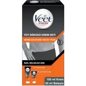 Men Erkek Özel Bölgeler İçin Tüy Dökücü Krem Seti Tüm Cilt Tipleri İçin 100 + 50 ml