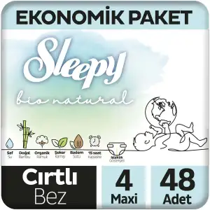 Sleepy Bio Natural Bebek Bezi 4 Numara Maxi 48 Adet