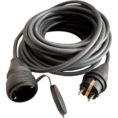 Evden Elektrikli Araba Şarj Uzatma Kablosu Topraklı%100 Bakır 3x2.5mm (SİYAH, 20 METRE)