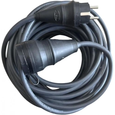 Evden Elektrikli Araba Şarj Uzatma Kablosu Topraklı%100 Bakır 3x2.5mm (SİYAH, 20 METRE)