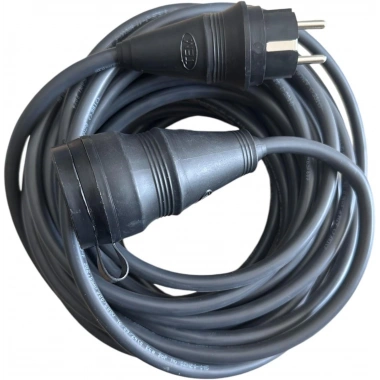 Evden Elektrikli Araba Şarj Uzatma Kablosu Topraklı%100 Bakır 3x2.5mm (SİYAH, 5 METRE)