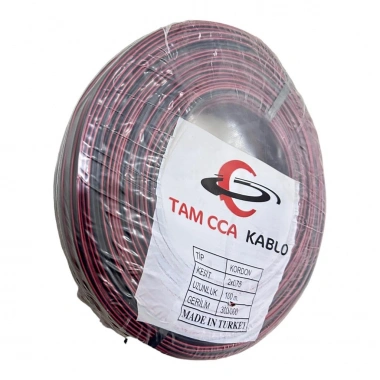 TAM 100 Metre Hoparlör ve Elektrik Kablosu 2x0.75 mm - Siyah