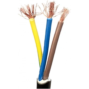 3’lü Grup Priz 3x2.5mm TTR Topraklı Siyah Kauçuk Uzatma Kablosu (25 METRE)