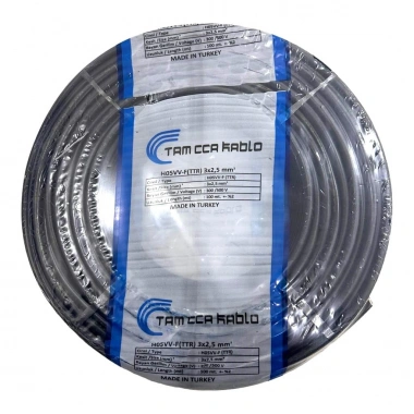 100 Metre 3x2.5 MM Tam Kesit CCA TTR Elektrik Kablosu