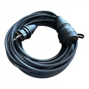 3x1.5mm%100 Bakır TTR Topraklı Seyyar Uzatma Kablosu (SİYAH, 20 METRE)