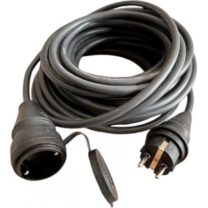 Evden Elektrikli Araba Şarj Uzatma Kablosu Topraklı%100 Bakır 3x2.5mm (SİYAH, 35 METRE)