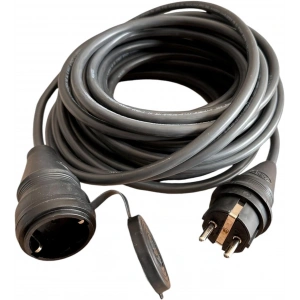 Evden Elektrikli Araba Şarj Uzatma Kablosu Topraklı%100 Bakır 3x2.5mm (SİYAH, 5 METRE)