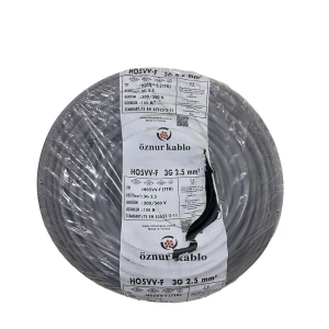 ÖZNUR Marka 3X2.5 mm%100 Bakır TTR Elektrik Kablosu (SİYAH, 25 METRE)