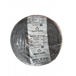 ÖZNUR Marka%100 Bakır 3X1.5 mm TTR Elektrik Kablosu (SİYAH, 20 METRE)