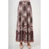 1898 Desenli Uzun Etek - Kahverengi