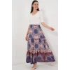 1898 Desenli Uzun Etek - Saks
