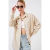 20126 Oversize Keten Gömlek - Bej