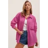 20153 Tek Cepli Oversize Gömlek - Fuşya