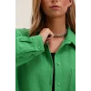 20153 Tek Cepli Oversize Gömlek - Yeşil