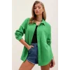 20153 Tek Cepli Oversize Gömlek - Yeşil