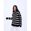 43111 TRİKO ÇİZGİLİ SALAŞ KAZAK-SİYAH-EKRU