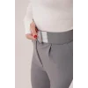Cırt Kapama Detaylı Gri Pantolon