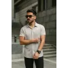 Erkek Kısa Kollu örme Kumaş Pamuklu Gömlek