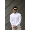 Erkek Pamuklu Keten Kumaş Hakim Yaka Gömlek