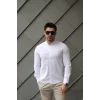 Erkek Pamuklu Keten Kumaş Hakim Yaka Gömlek