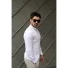 Erkek Pamuklu Keten Kumaş Hakim Yaka Gömlek