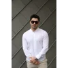 Erkek Pamuklu Keten Kumaş Hakim Yaka Gömlek