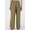 Geniş Paça Keten Pantolon 6735 - Çağla