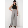 Geniş Paça Keten Pantolon 6735 - Gri