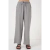 Geniş Paça Keten Pantolon 6735 - Gri