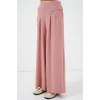 Geniş Paça Pileli Pantolon 6718 - Gül Kurusu