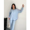 Gömlek Pantolon Ikili Takım - Bebek Mavisi