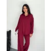 Gömlek Pantolon Ikili Takım - Bordo