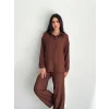 Gömlek Pantolon Ikili Takım - Kahverengi