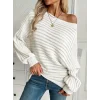 Kadın Uzun Kollu Tek Omuzu Açık Triko Bluz