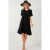 Kısa Kol Kısa Elbise 2554 - Siyah