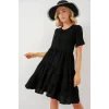 Kısa Kol Kısa Elbise 2554 - Siyah