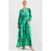 Koyu Yeşil Viskon Tesettür Elbise 2423