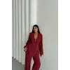 MODAL 4 DÜĞME ASTARSIZ CEKET - PANTOLON TAKIM - Bordo