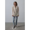 Oversize Blazer Ceket - Natür