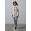 Oversize Blazer Ceket - Natür