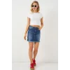 Püsküllü Mini Kot Etek 8051 - Lacivert